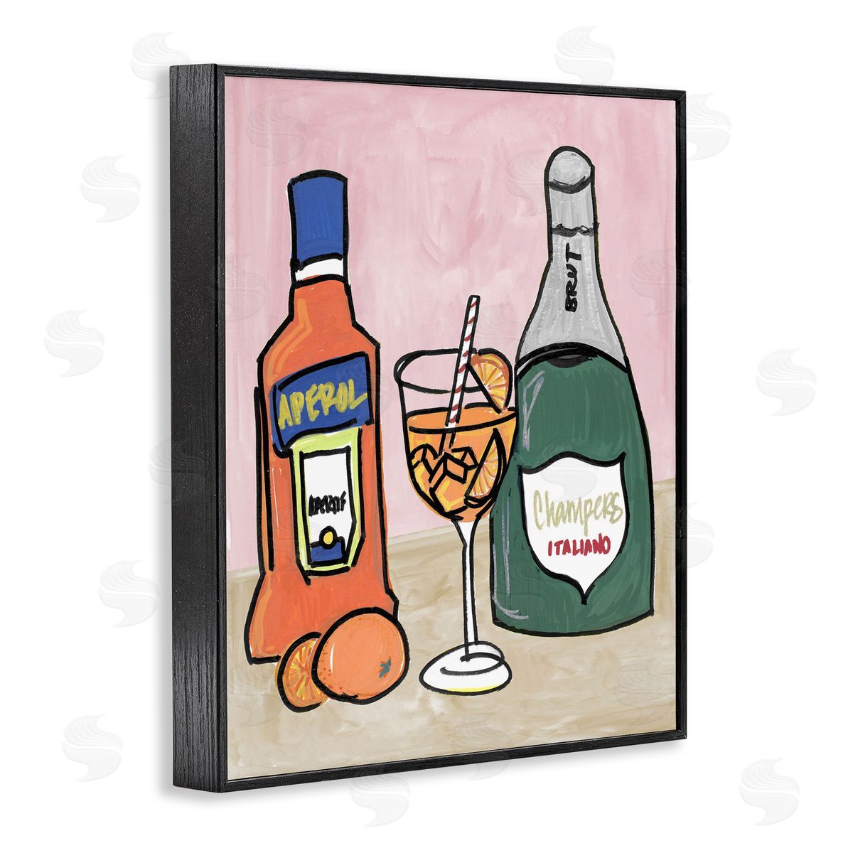 NOLA JAMES Aperol And Champagne Canvas Wall Art Print