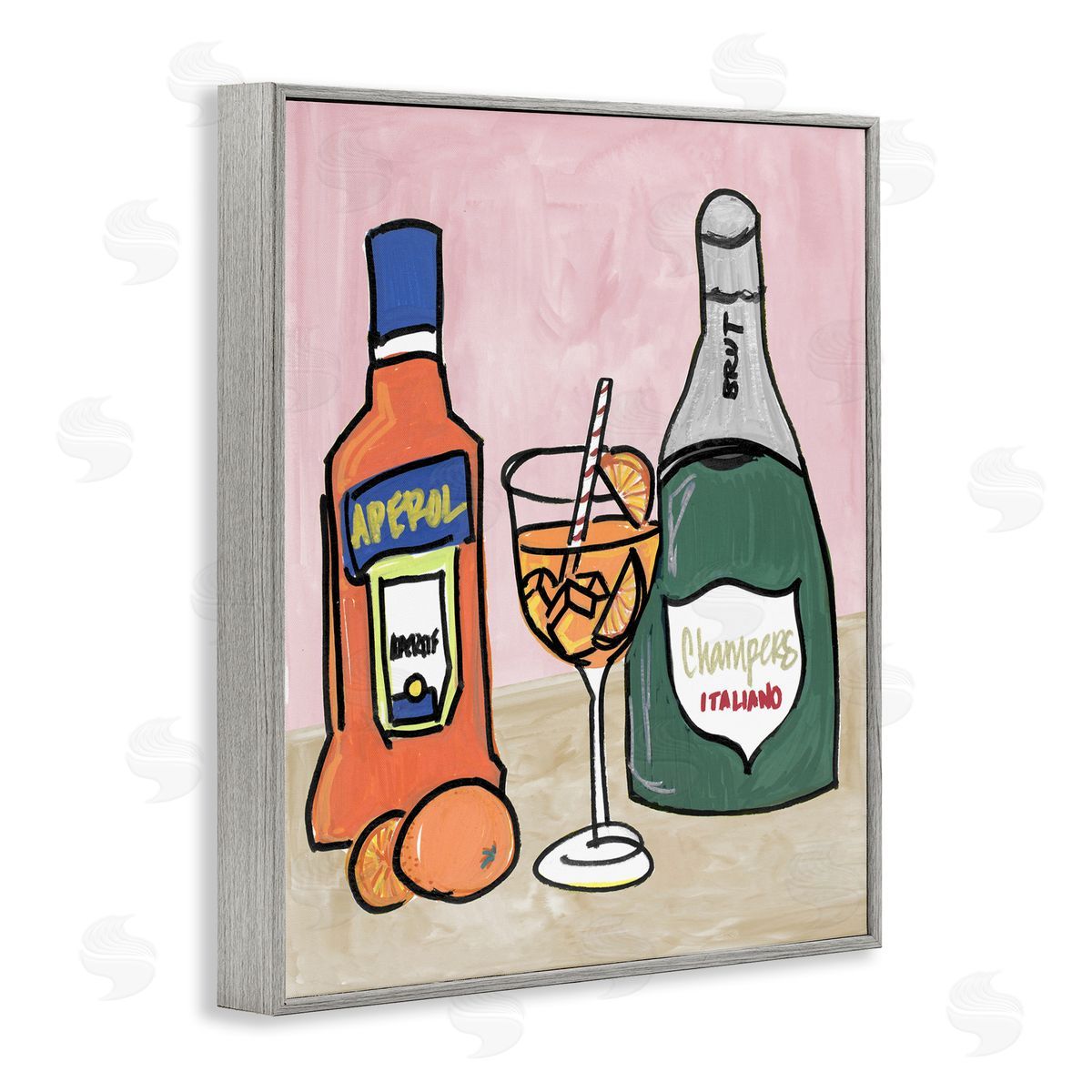 NOLA JAMES Aperol And Champagne Canvas Wall Art Print