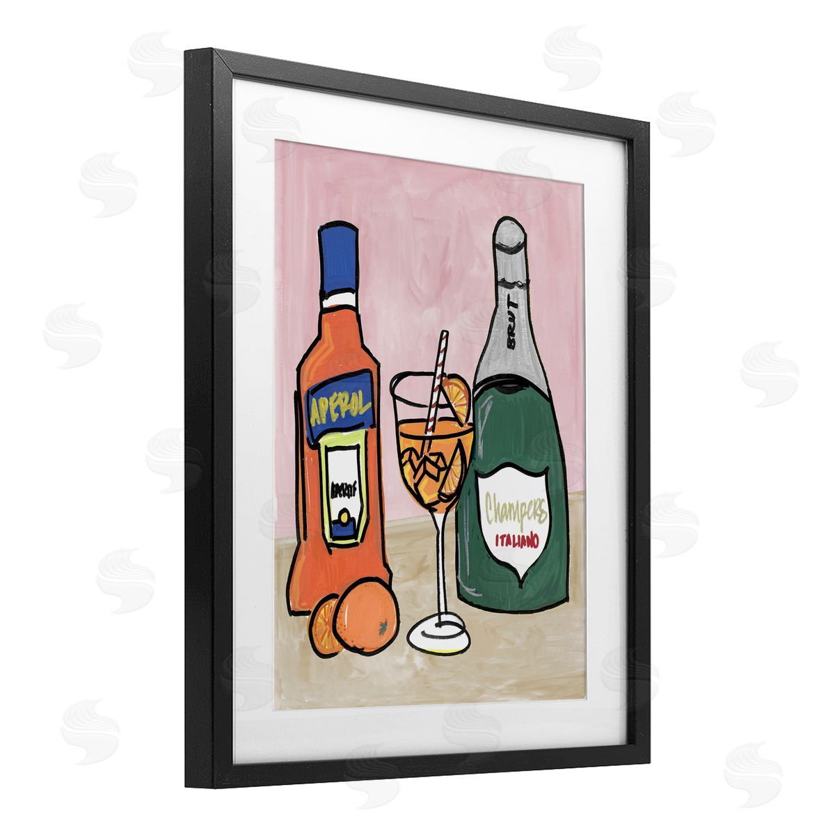 NOLA JAMES Aperol And Champagne Canvas Wall Art Print