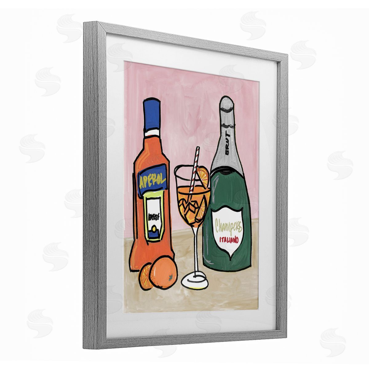 NOLA JAMES Aperol And Champagne Canvas Wall Art Print
