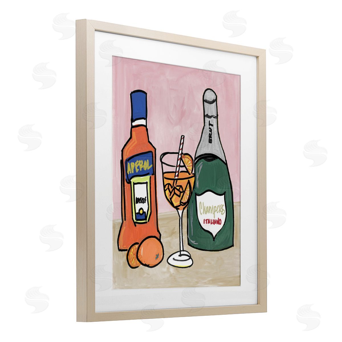 NOLA JAMES Aperol And Champagne Canvas Wall Art Print