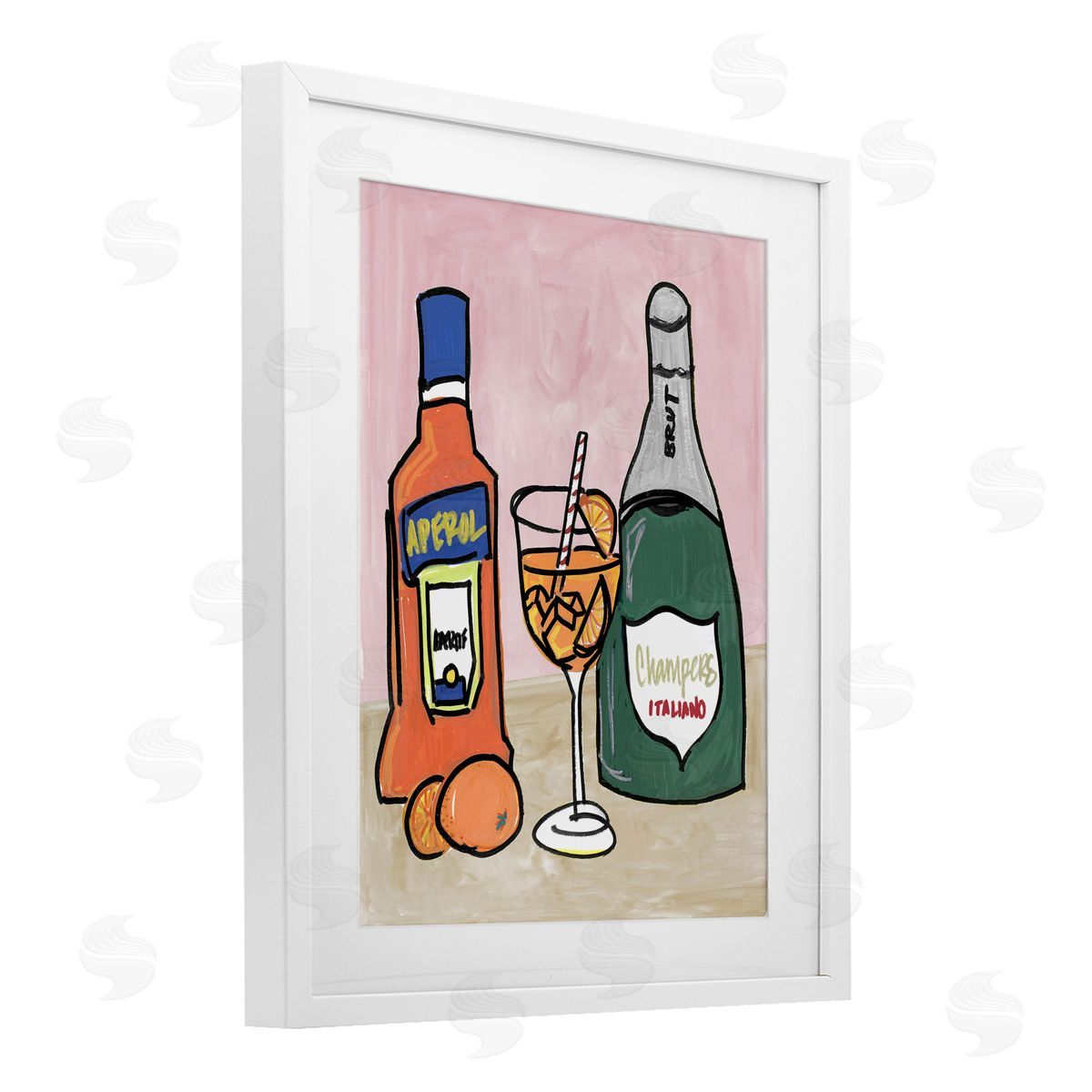 NOLA JAMES Aperol And Champagne Canvas Wall Art Print