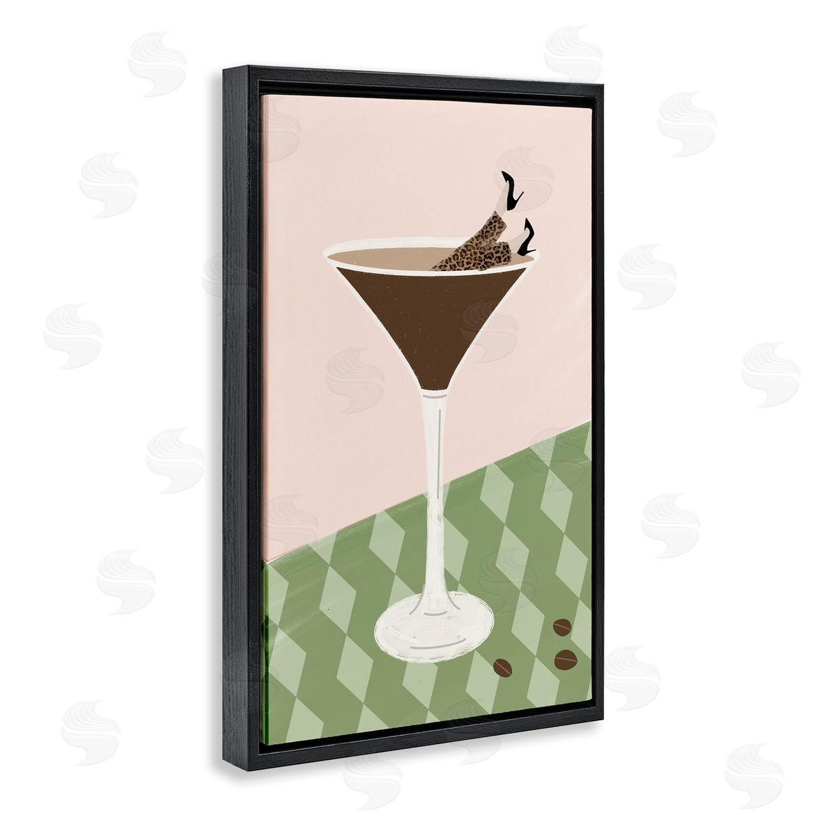 EMILY NAVAS Retro Martini Splash Canvas Wall Art Print