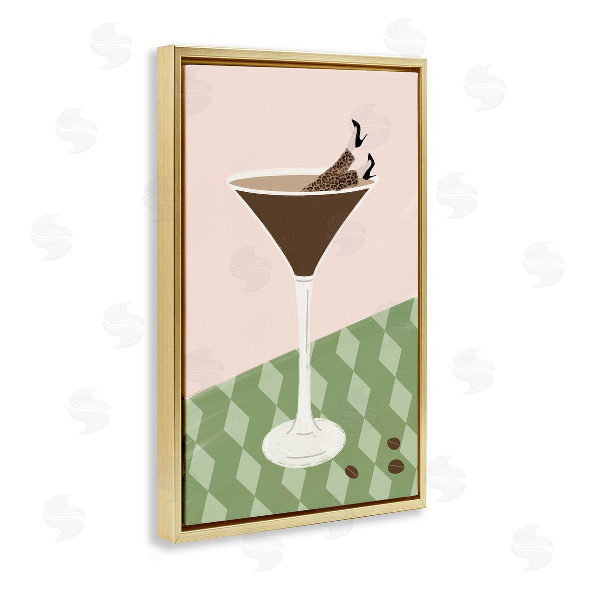 EMILY NAVAS Retro Martini Splash Canvas Wall Art Print