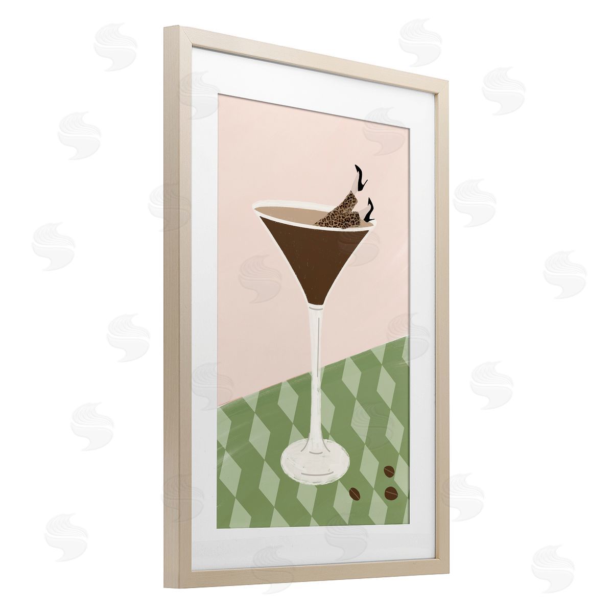 EMILY NAVAS Retro Martini Splash Canvas Wall Art Print