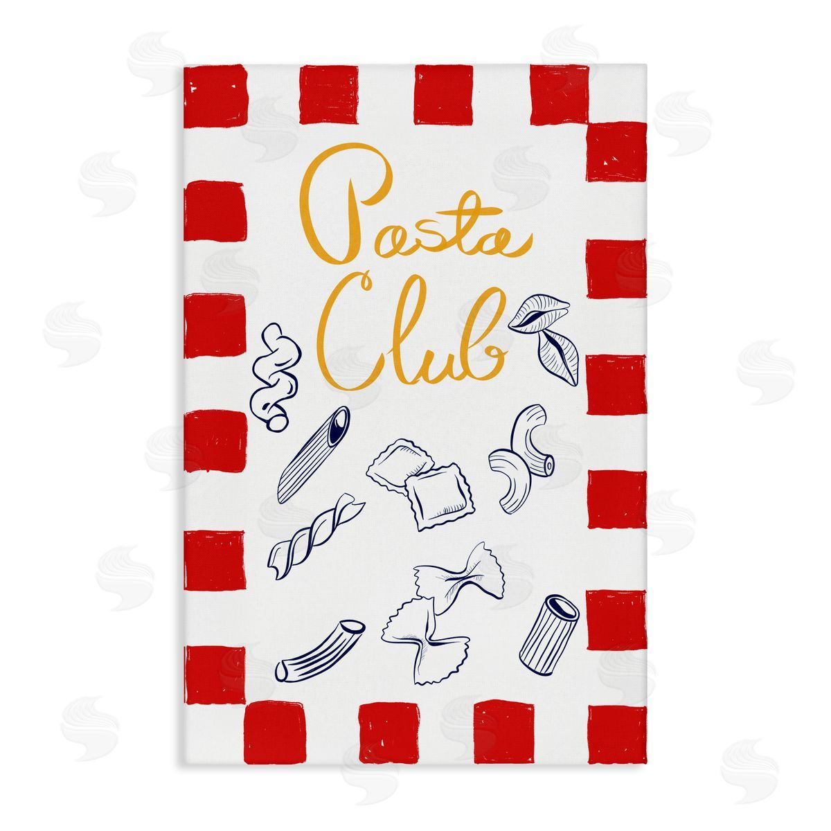 EMILY NAVAS Pasta Club Noodle Types Canvas Wall Art Print