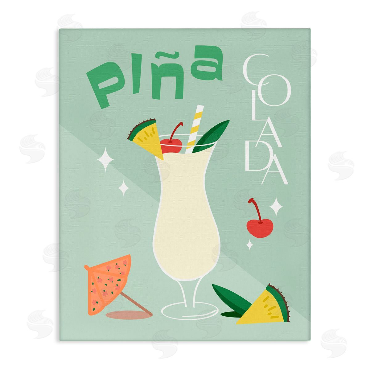 ANNA QUACH Pina Colada Minimalism Canvas Wall Art Print