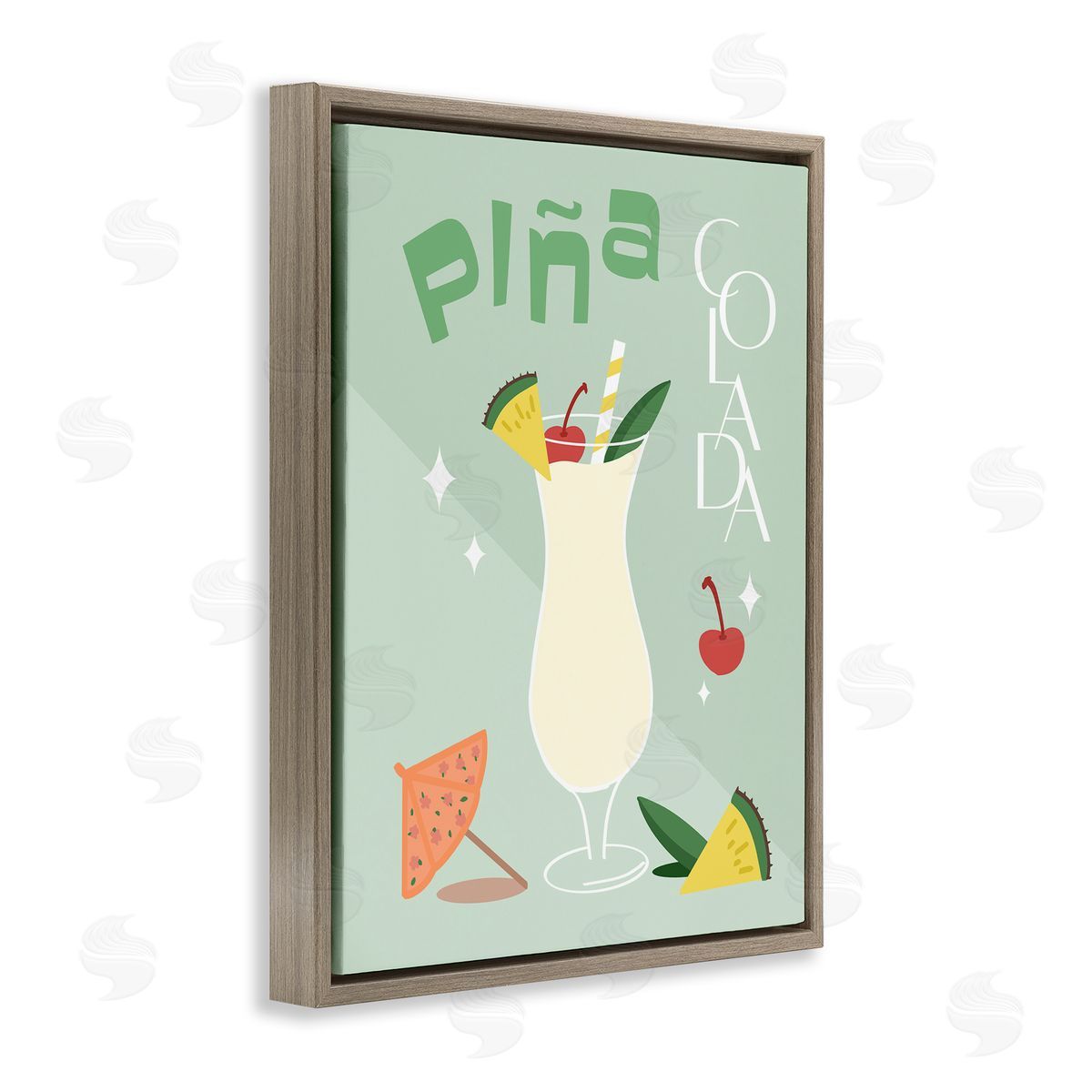 ANNA QUACH Pina Colada Minimalism Canvas Wall Art Print