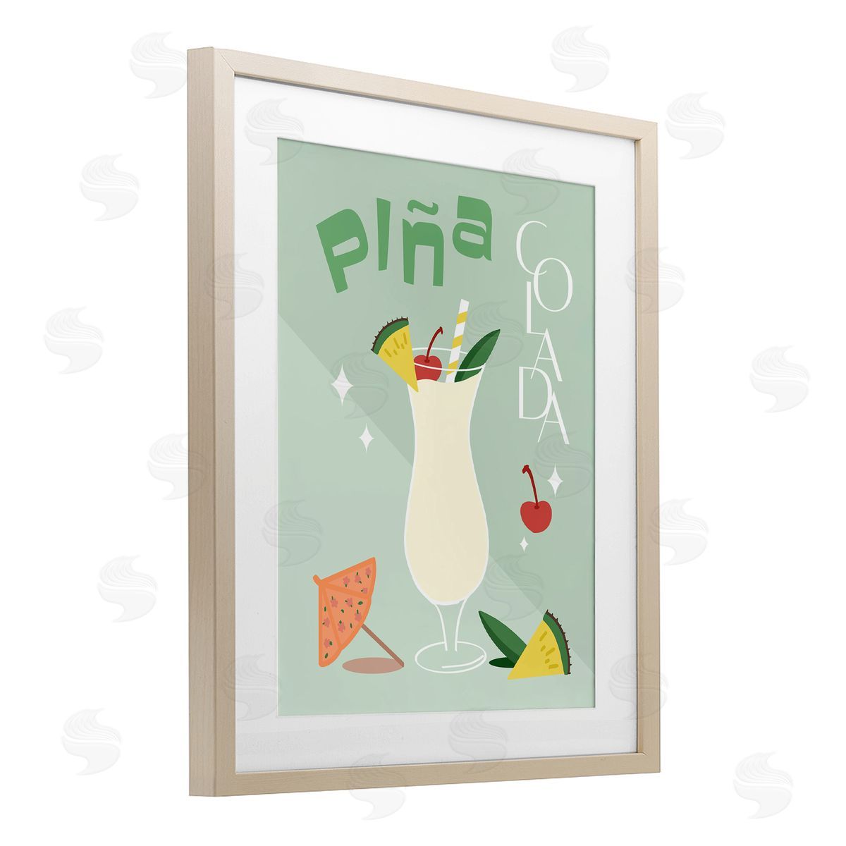ANNA QUACH Pina Colada Minimalism Canvas Wall Art Print