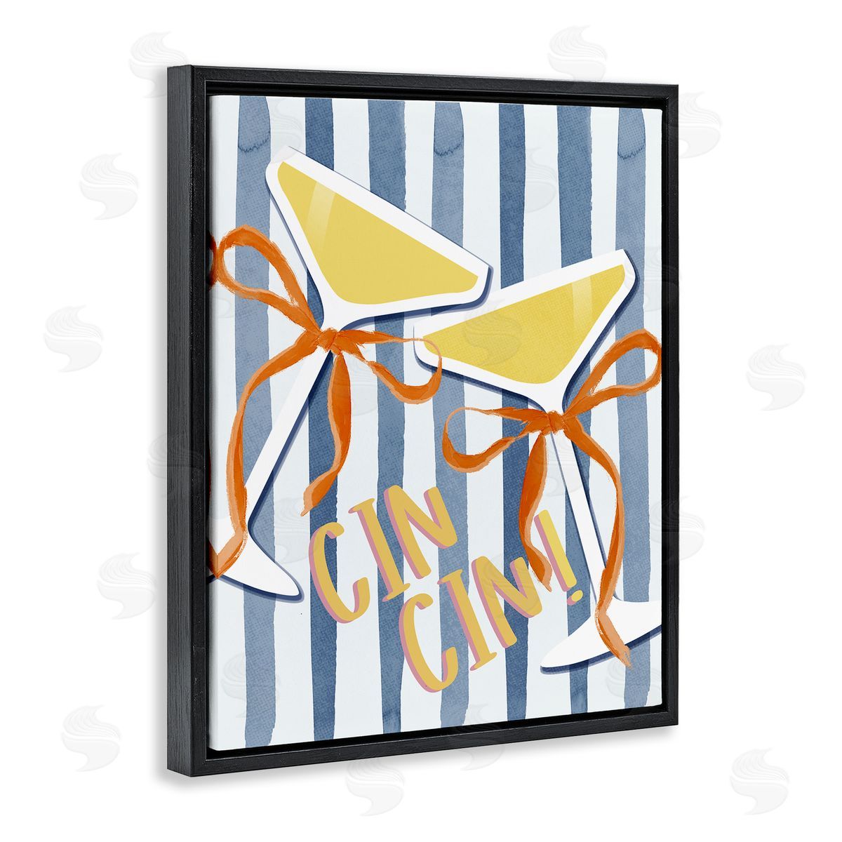 Lucille Price Cheers Drinks on Stripes Canvas Wall Art Print