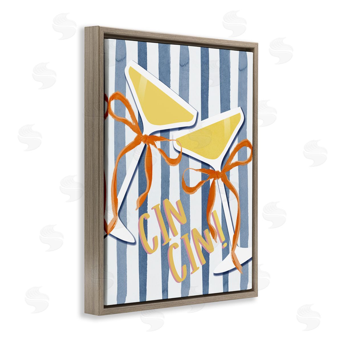 Lucille Price Cheers Drinks on Stripes Canvas Wall Art Print