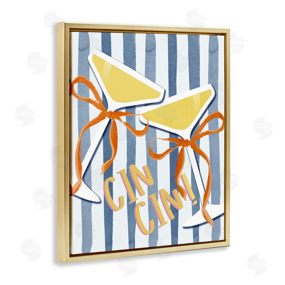 Lucille Price Cheers Drinks on Stripes Canvas Wall Art Print