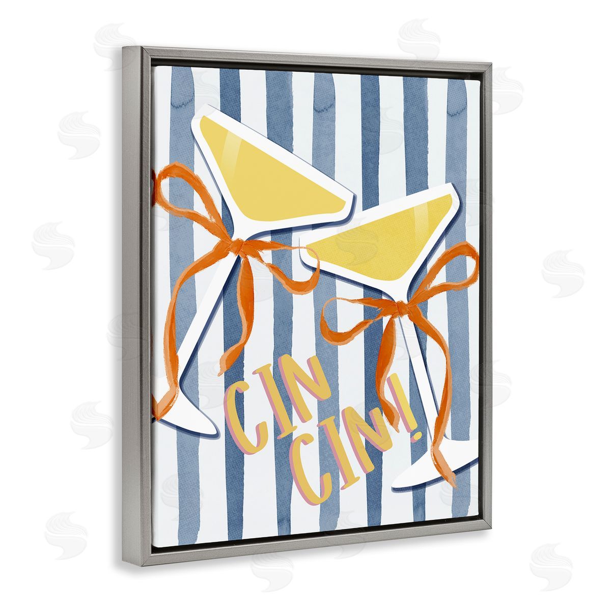 Lucille Price Cheers Drinks on Stripes Canvas Wall Art Print