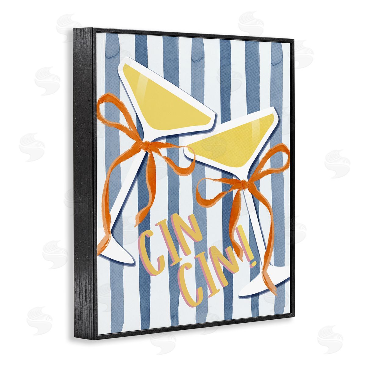 Lucille Price Cheers Drinks on Stripes Canvas Wall Art Print