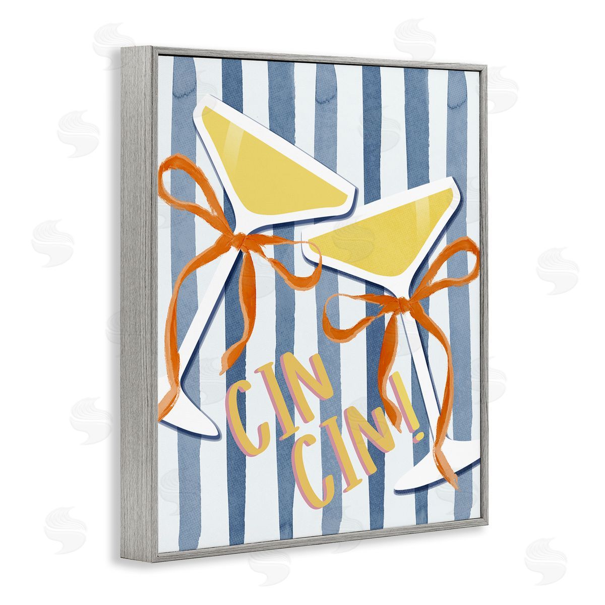 Lucille Price Cheers Drinks on Stripes Canvas Wall Art Print