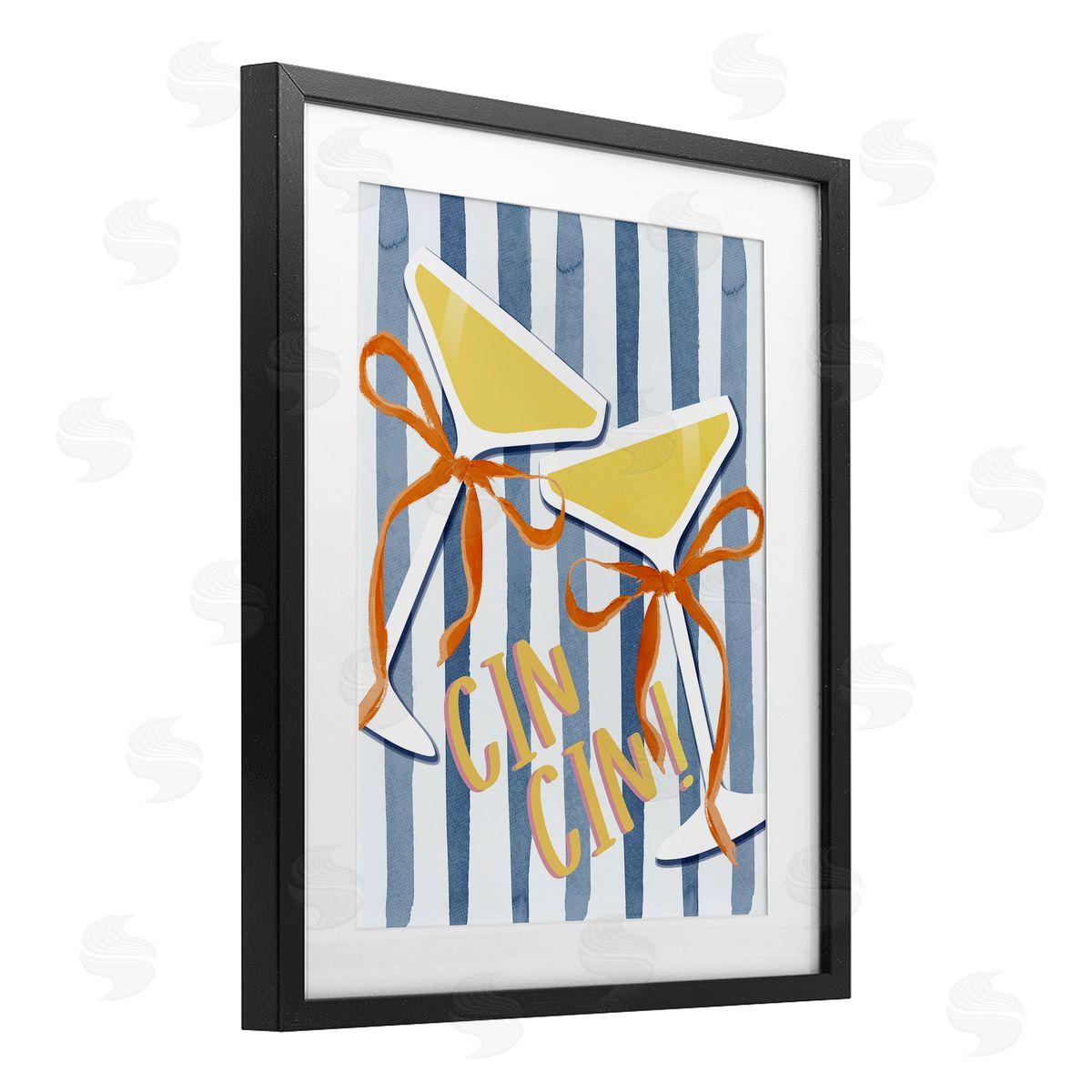 Lucille Price Cheers Drinks on Stripes Canvas Wall Art Print