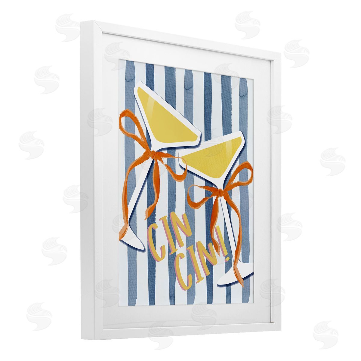 Lucille Price Cheers Drinks on Stripes Canvas Wall Art Print