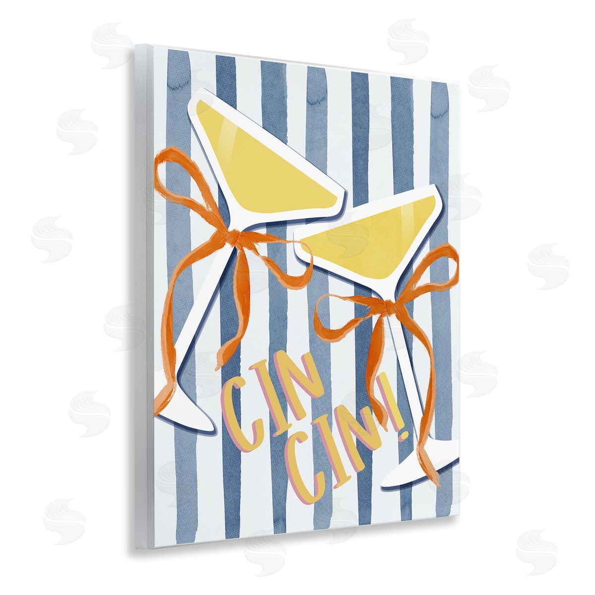 Lucille Price Cheers Drinks on Stripes Canvas Wall Art Print