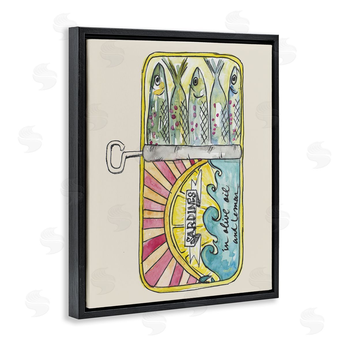 NOLA JAMES Pastel Sardine Can Canvas Wall Art Print