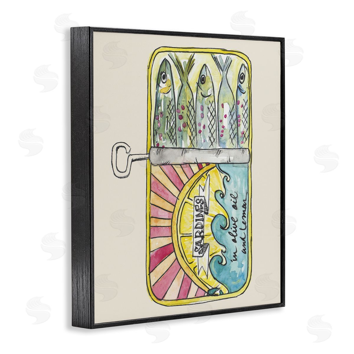 NOLA JAMES Pastel Sardine Can Canvas Wall Art Print