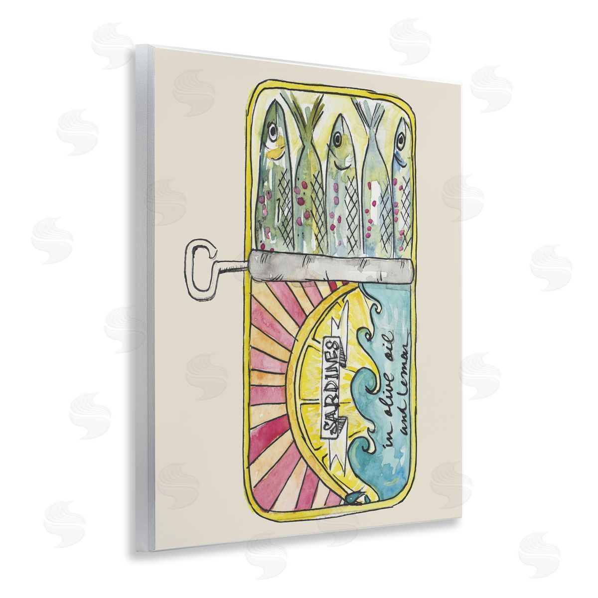NOLA JAMES Pastel Sardine Can Canvas Wall Art Print