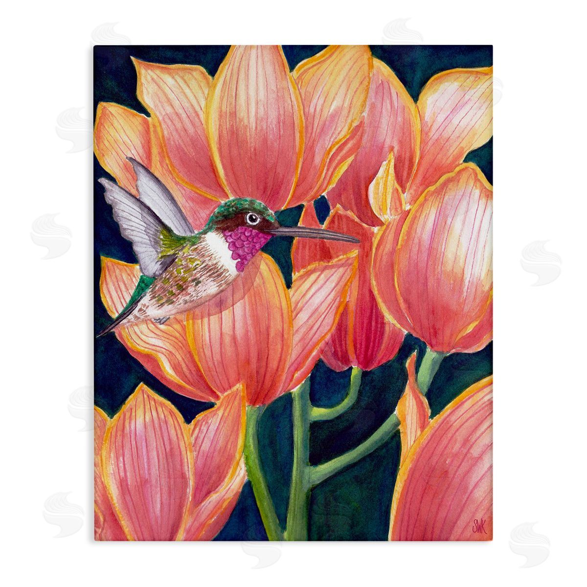 Sarah Waldron Kimball | Hummingbird & Pink Tulips