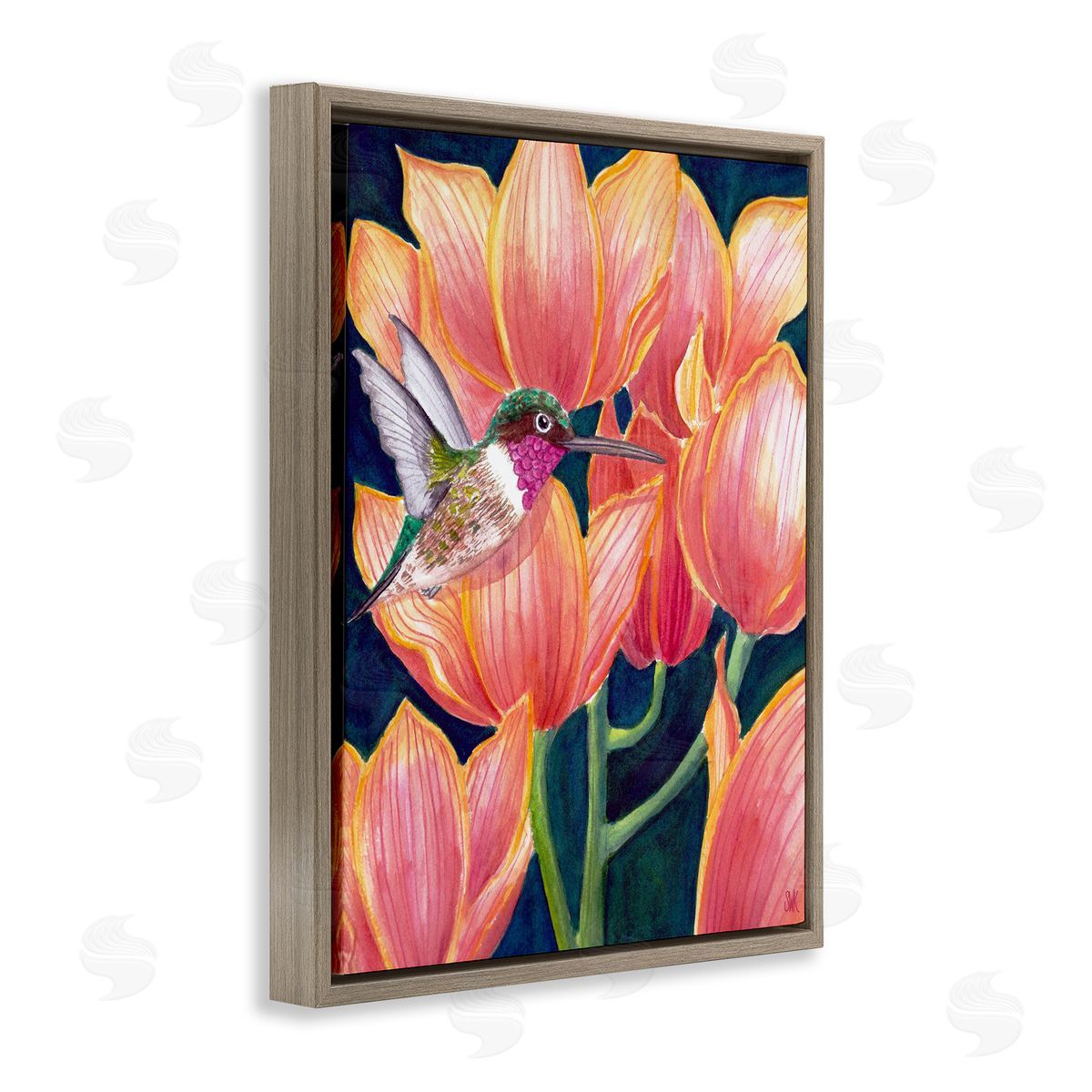 Sarah Waldron Kimball | Hummingbird & Pink Tulips