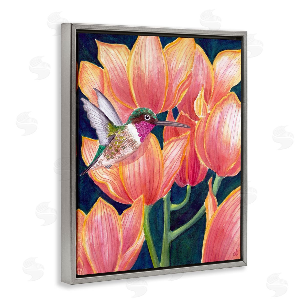 Sarah Waldron Kimball | Hummingbird & Pink Tulips
