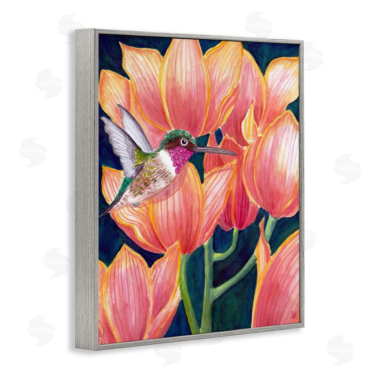 Sarah Waldron Kimball | Hummingbird & Pink Tulips