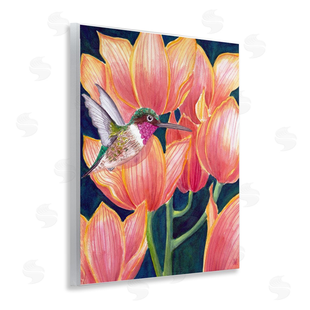 Sarah Waldron Kimball | Hummingbird & Pink Tulips