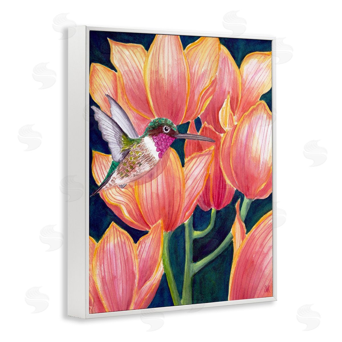 Sarah Waldron Kimball | Hummingbird & Pink Tulips
