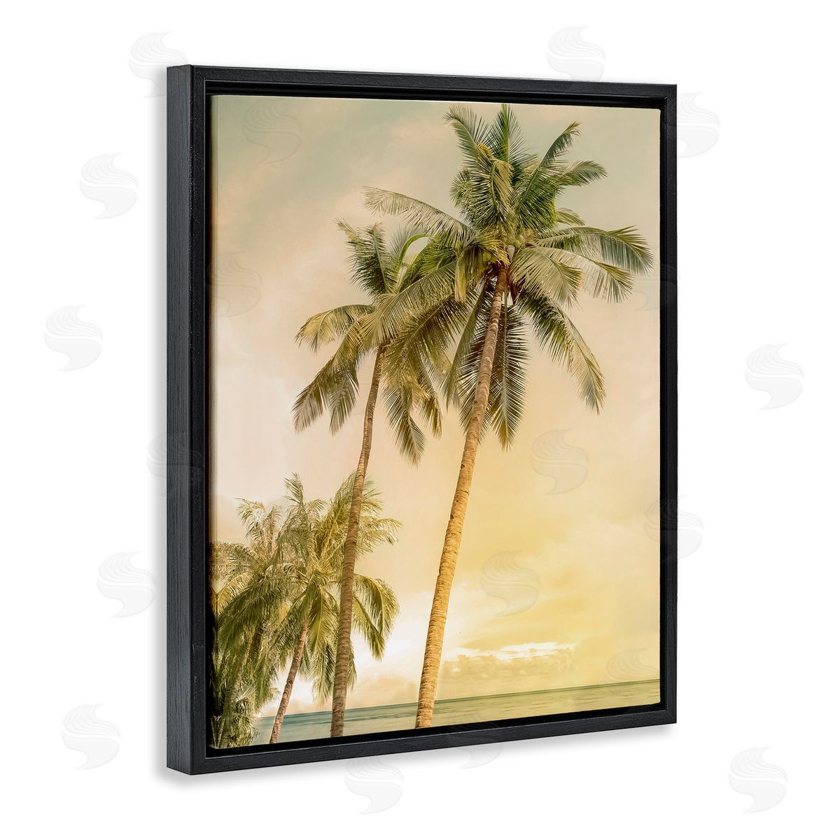 Mike Calascibetta Sunrise Palm Trees Canvas Wall Art Print