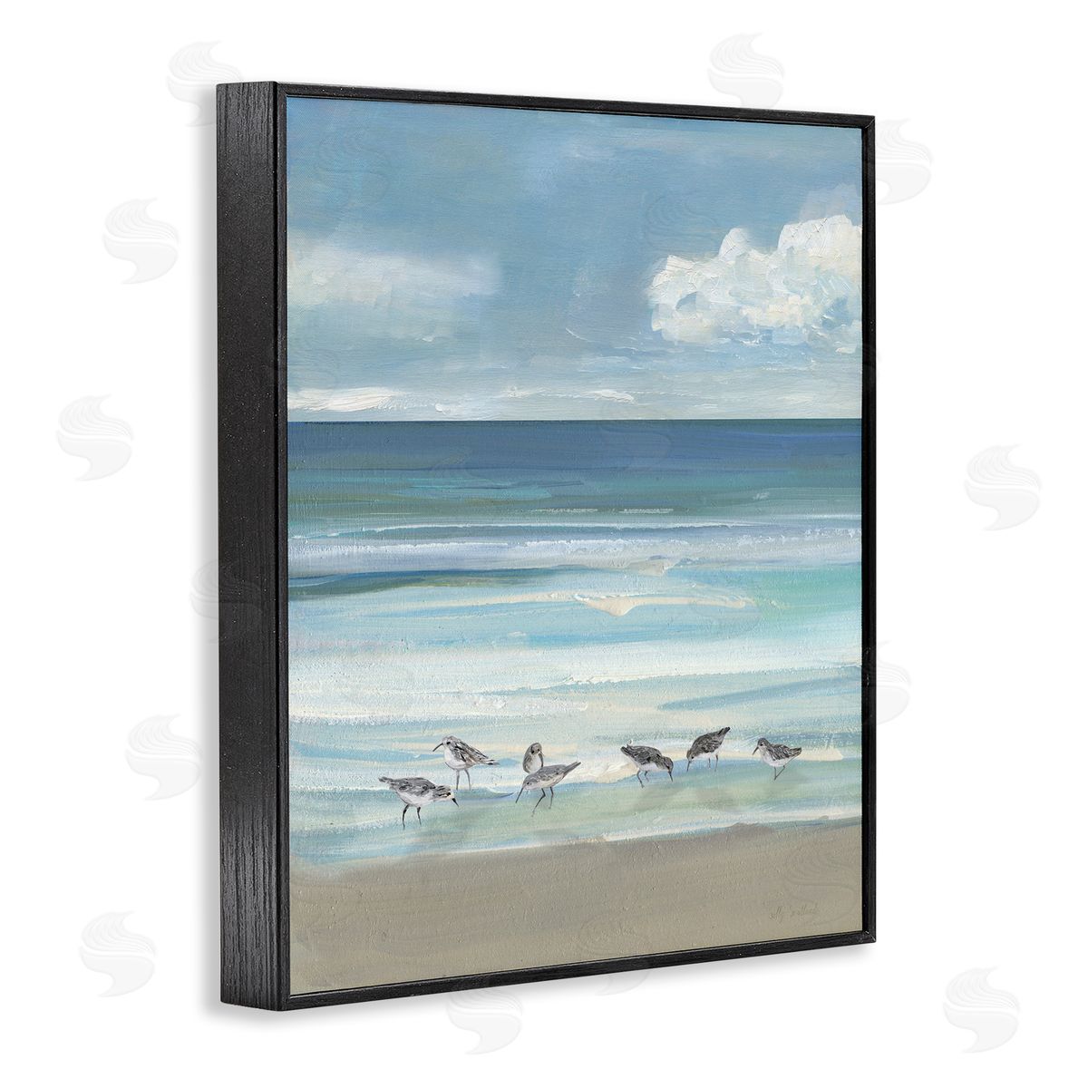 Sally Swatland Gentle Waves Shore Birds Canvas Wall Art Print