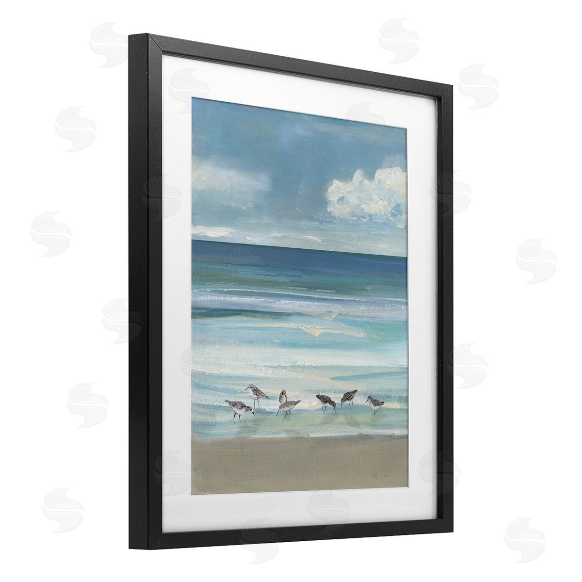 Sally Swatland Gentle Waves Shore Birds Canvas Wall Art Print