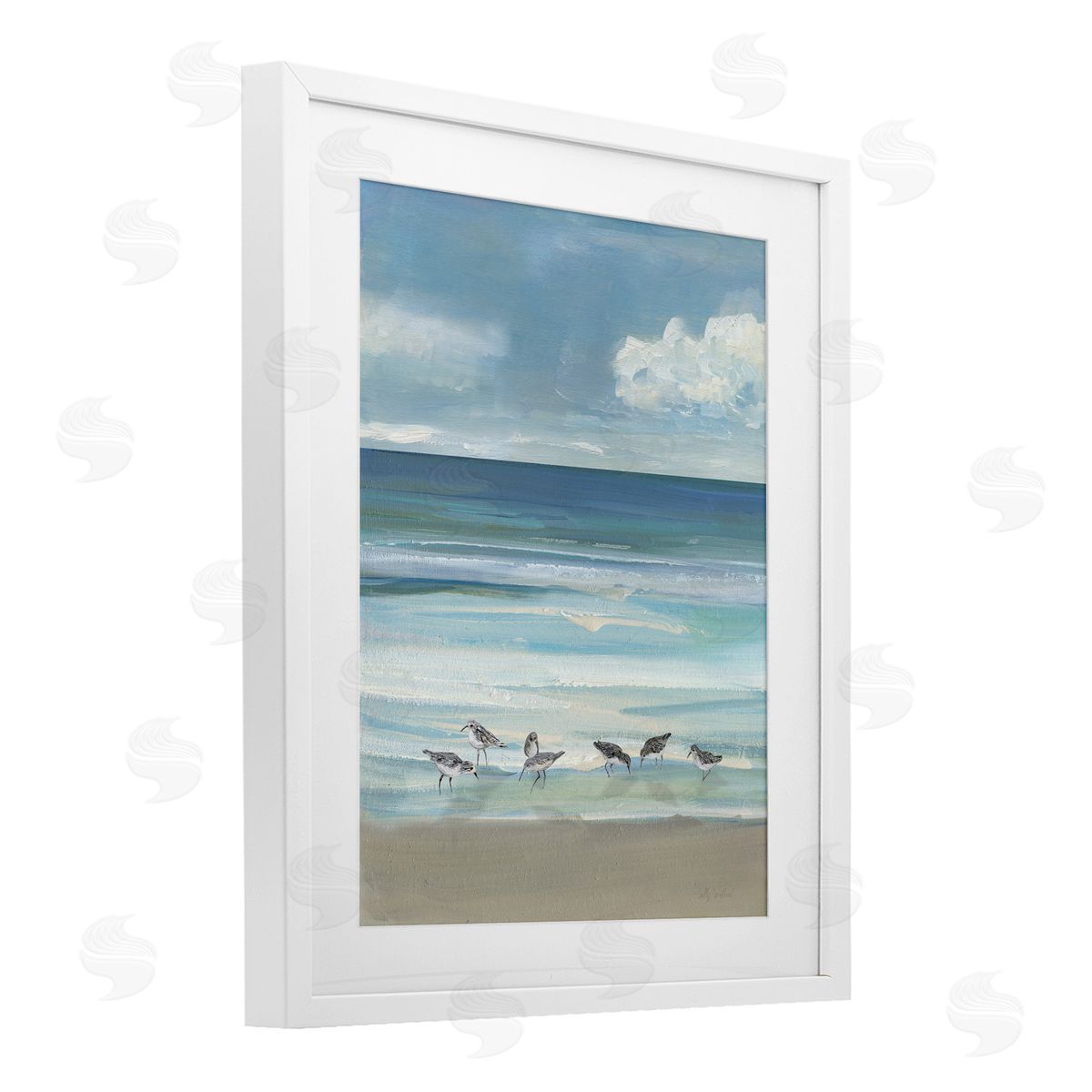Sally Swatland Gentle Waves Shore Birds Canvas Wall Art Print
