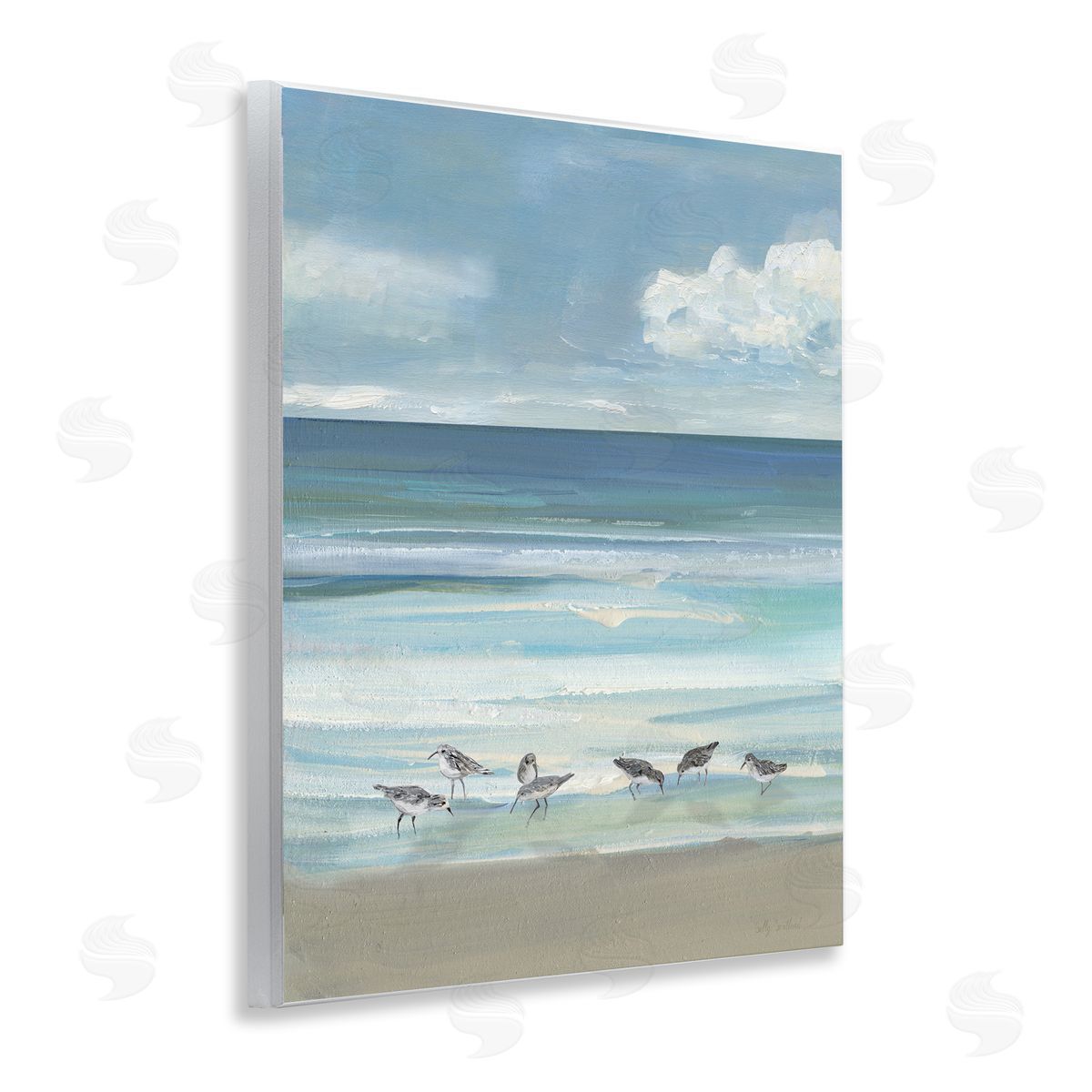 Sally Swatland Gentle Waves Shore Birds Canvas Wall Art Print
