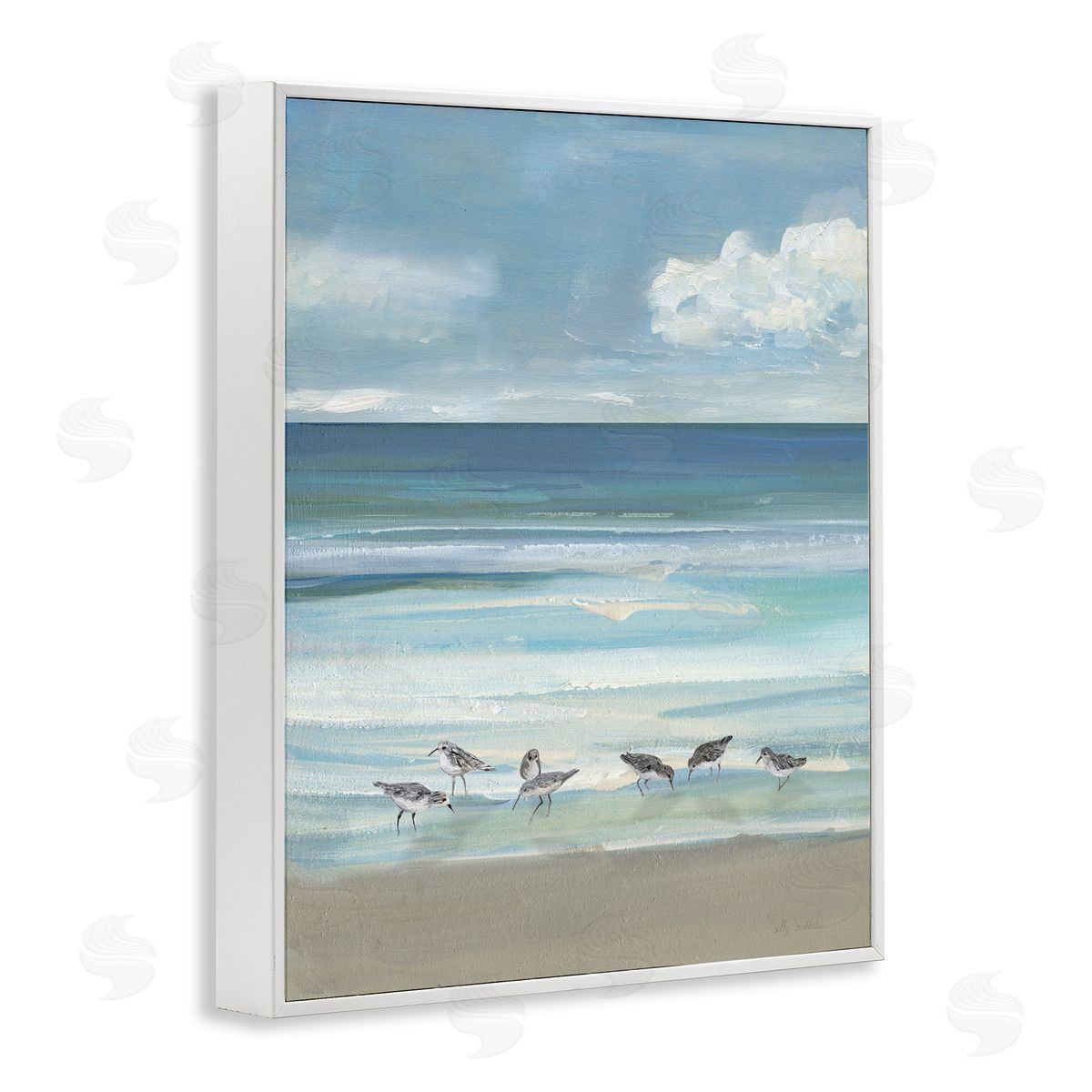 Sally Swatland Gentle Waves Shore Birds Canvas Wall Art Print