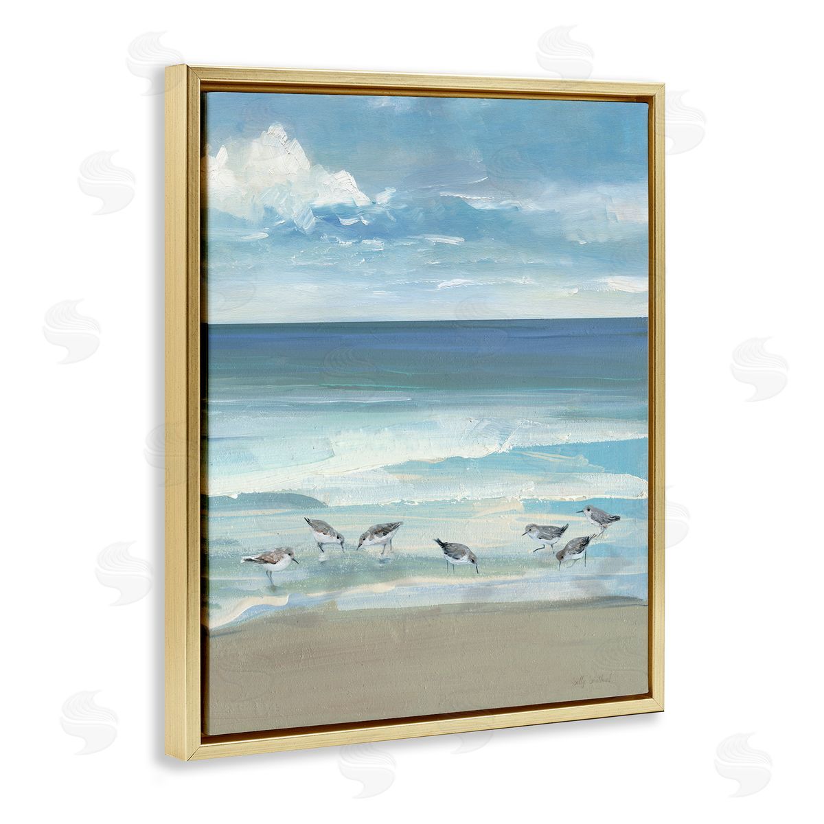 Sally Swatland Gentle Waves with Birds Canvas Wall Art Print