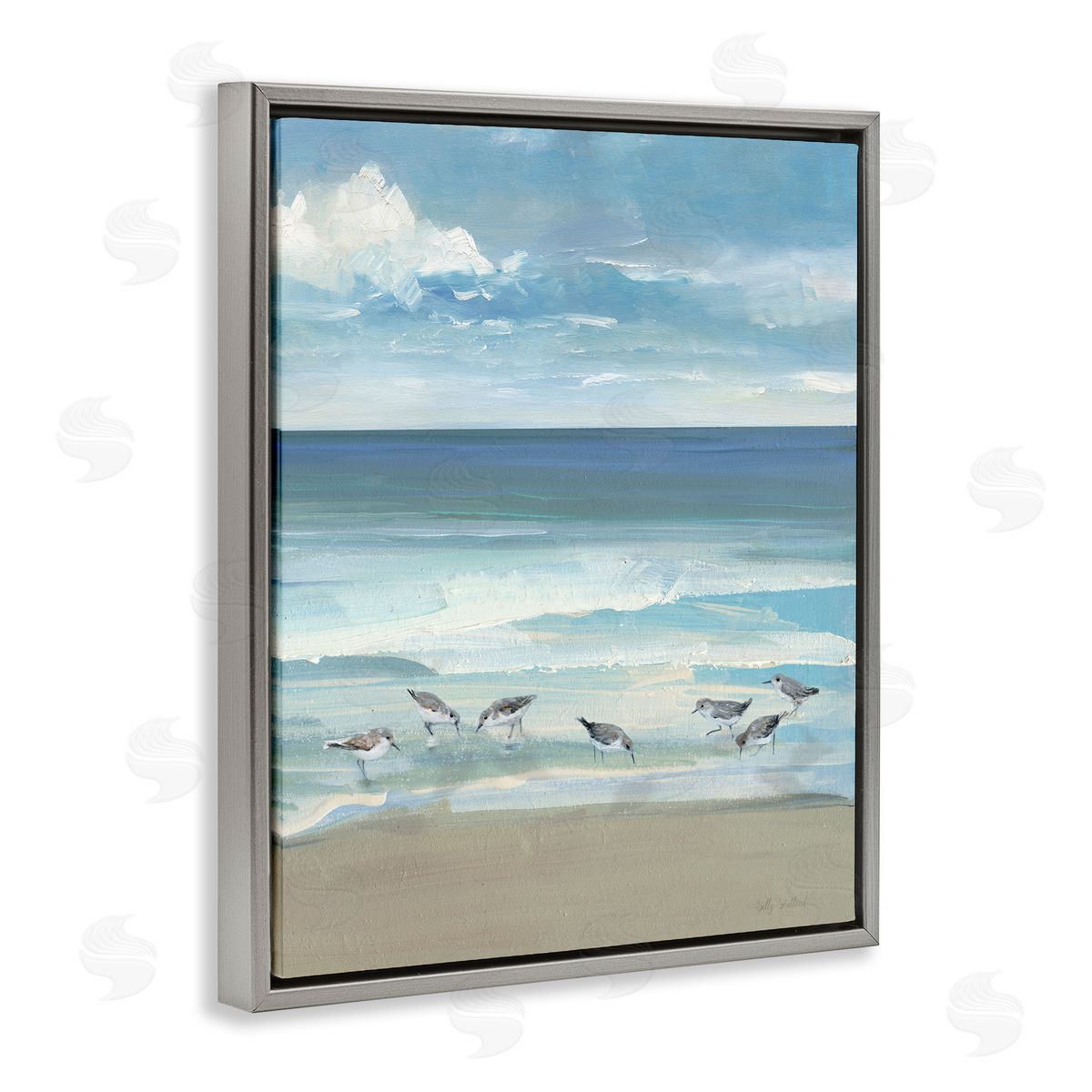 Sally Swatland Gentle Waves with Birds Canvas Wall Art Print