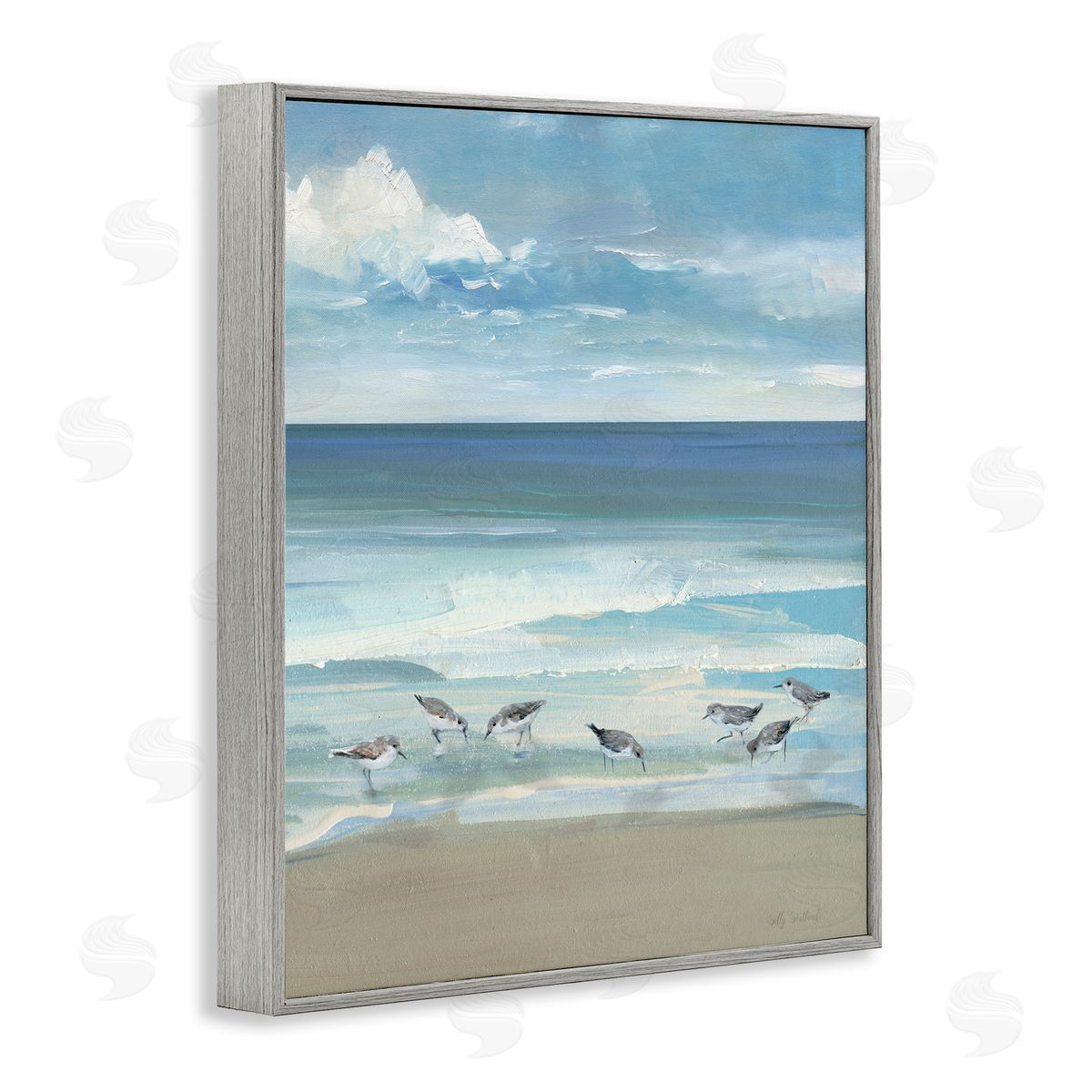 Sally Swatland Gentle Waves with Birds Canvas Wall Art Print