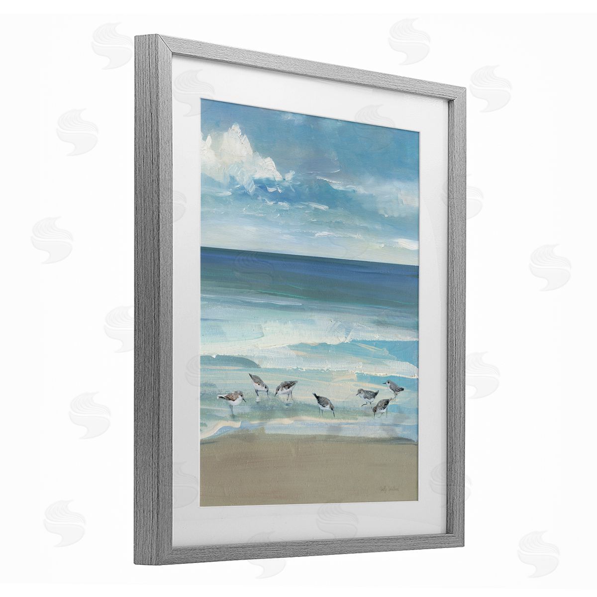 Sally Swatland Gentle Waves with Birds Canvas Wall Art Print