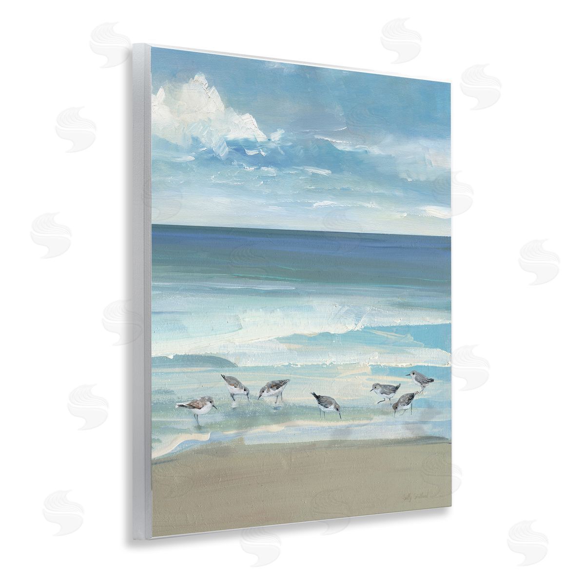 Sally Swatland Gentle Waves with Birds Canvas Wall Art Print