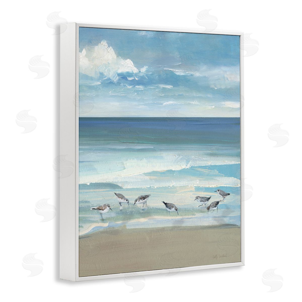 Sally Swatland Gentle Waves with Birds Canvas Wall Art Print