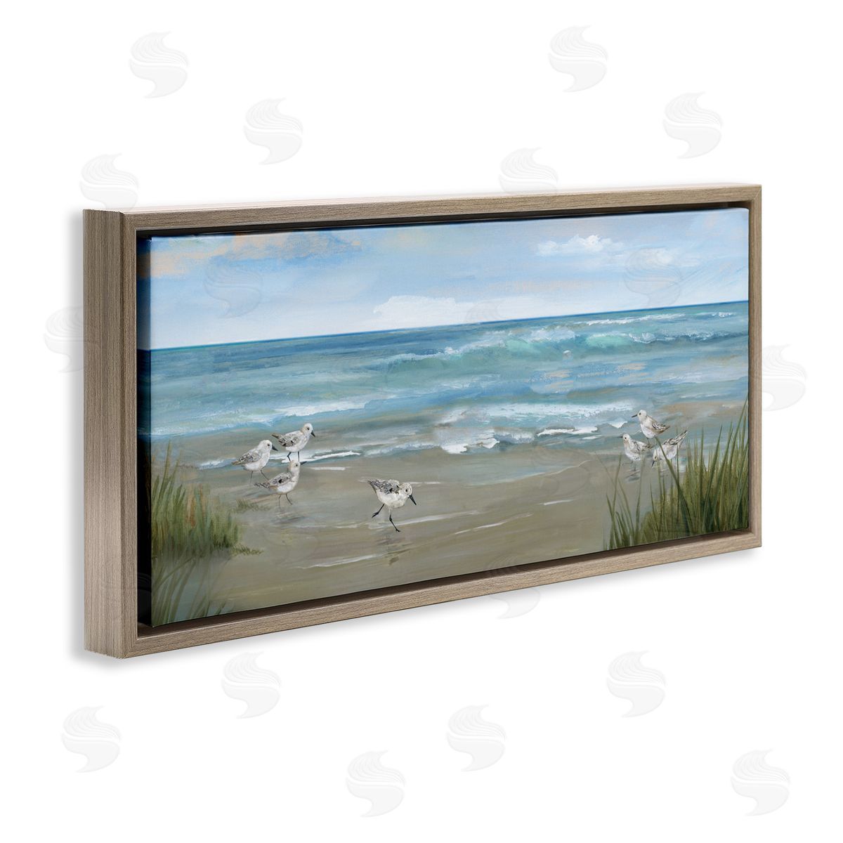 Nan Sandpiper View From Beach Canvas Wall Art Print
