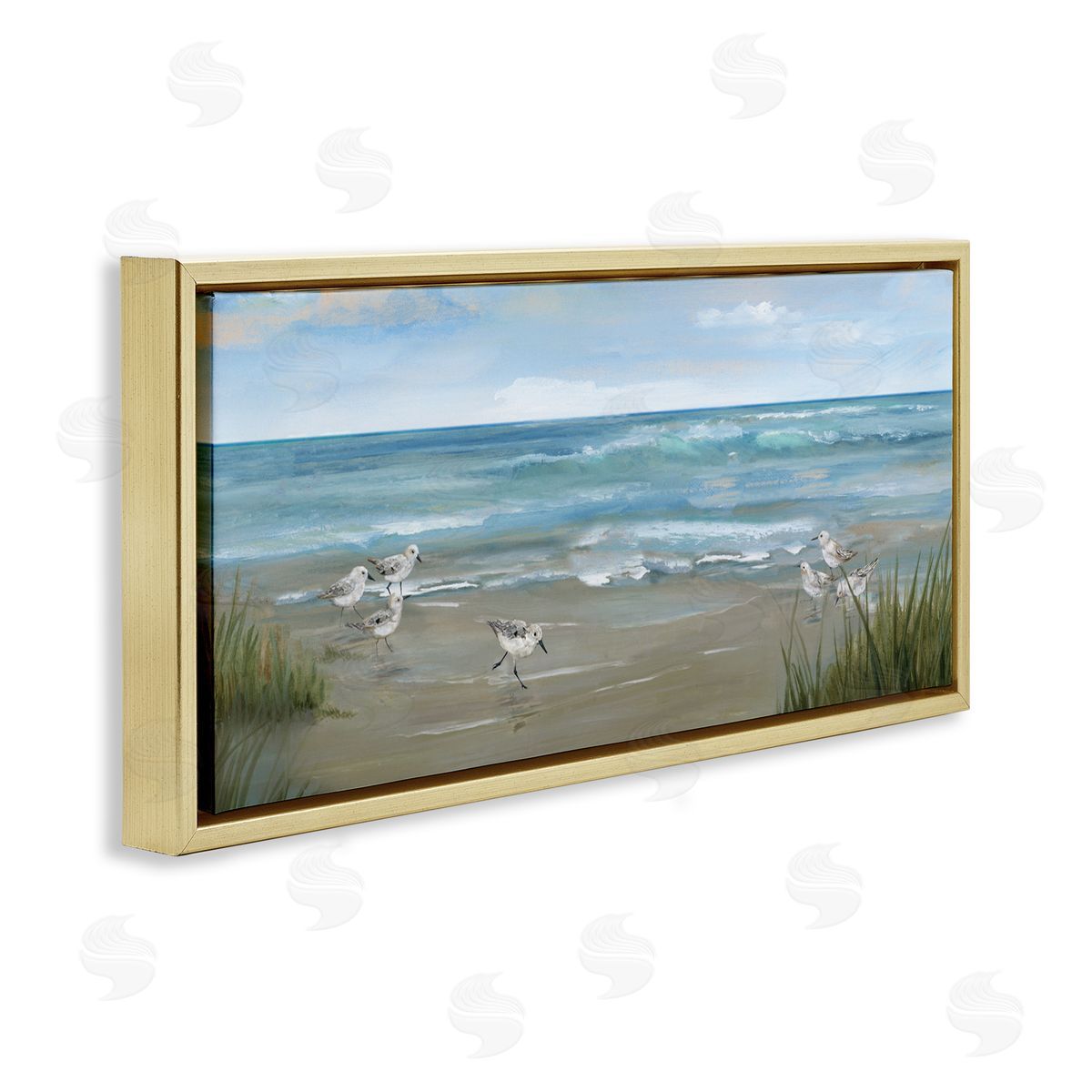Nan Sandpiper View From Beach Canvas Wall Art Print