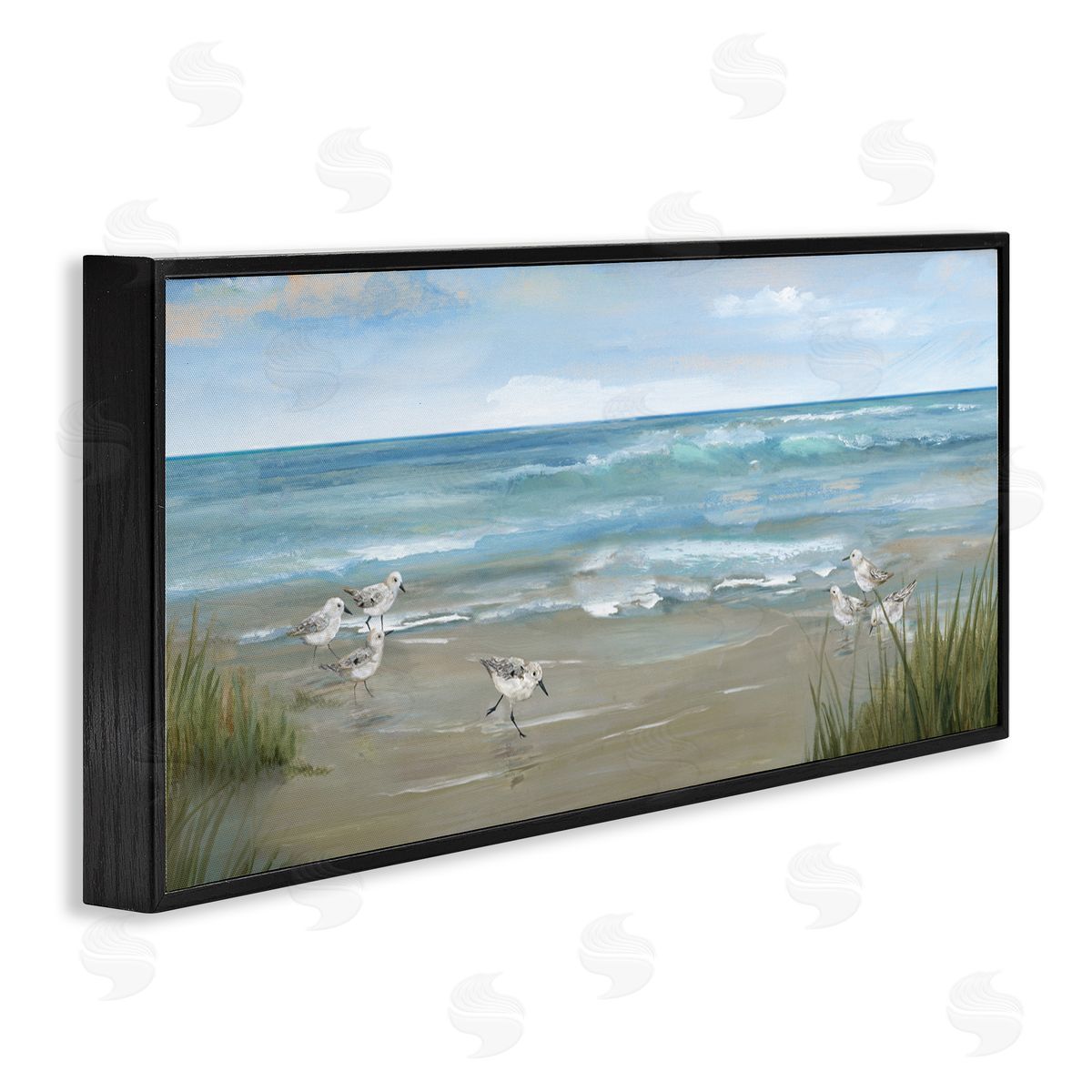 Nan Sandpiper View From Beach Canvas Wall Art Print