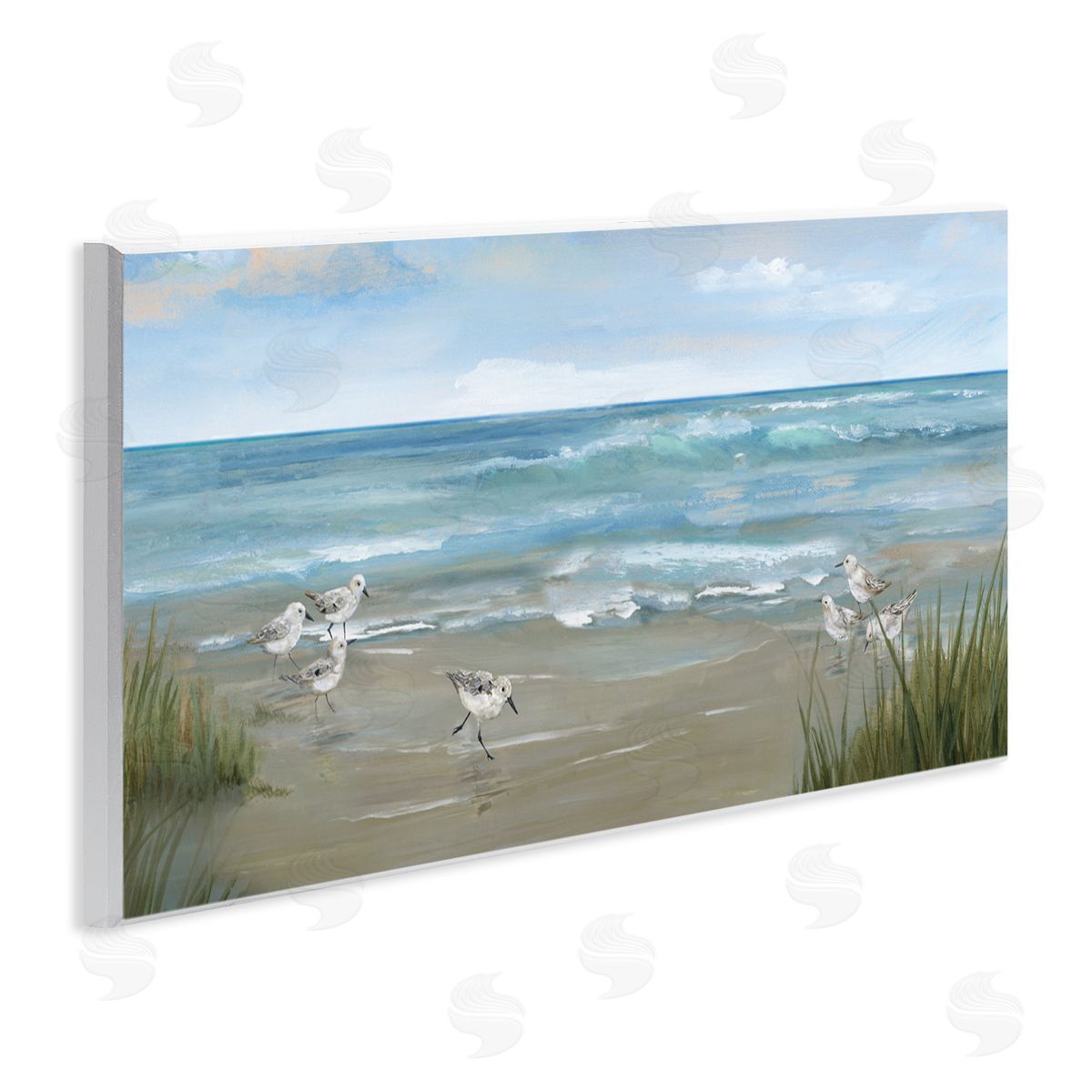 Nan Sandpiper View From Beach Canvas Wall Art Print
