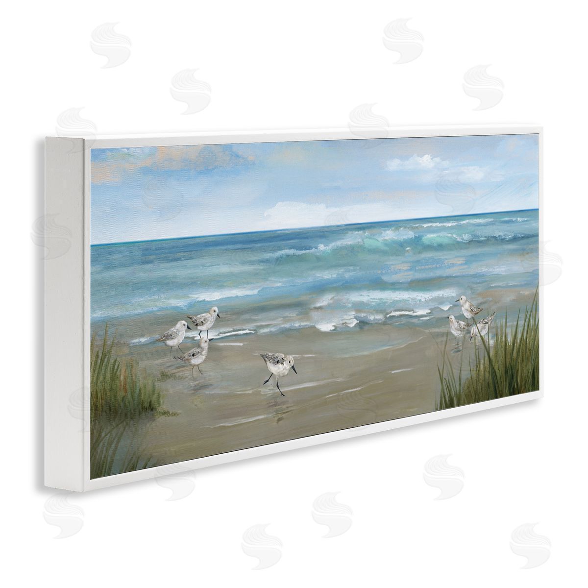 Nan Sandpiper View From Beach Canvas Wall Art Print