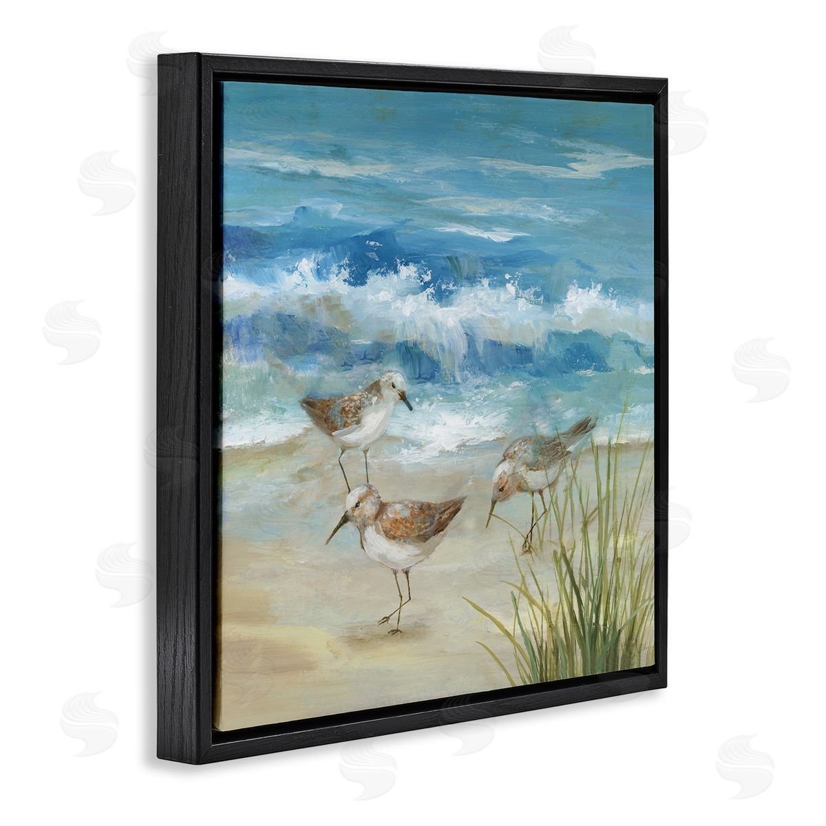 Nan Beach Sandpiper Gathering Canvas Wall Art Print