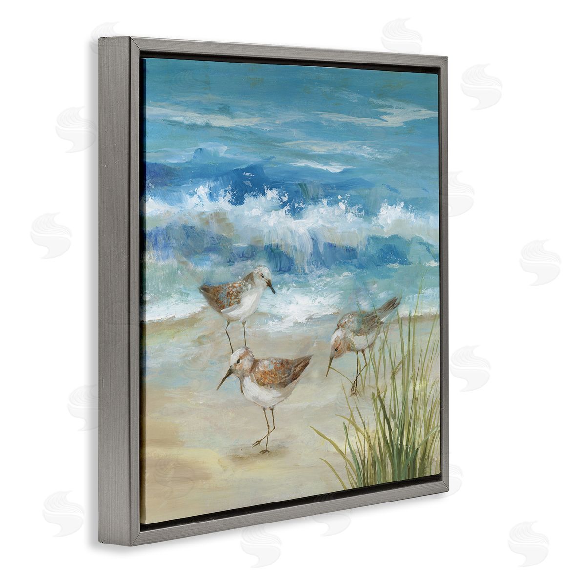 Nan Beach Sandpiper Gathering Canvas Wall Art Print